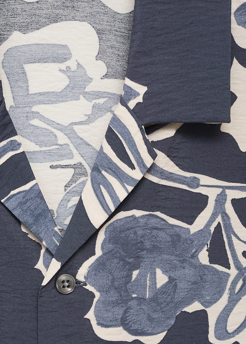 Wrinkled-effect floral shirt