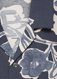 Wrinkled-effect floral shirt