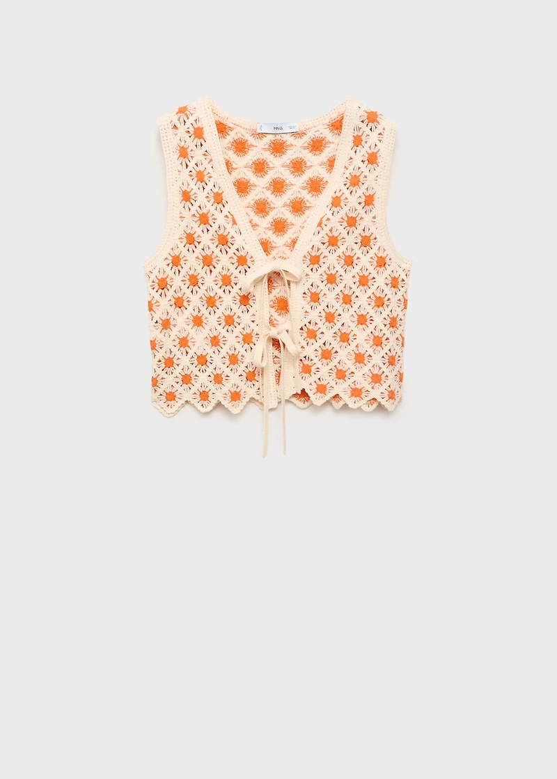 Crochet top with ties