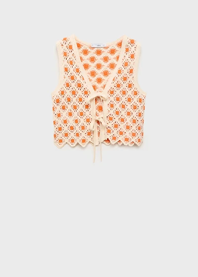 Crochet top with ties