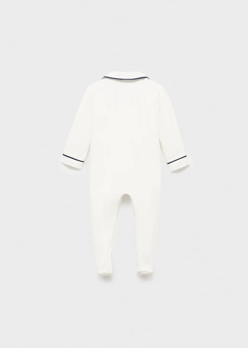 Baby-neck pajamas with pocket