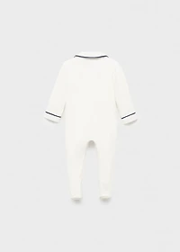 Baby-neck pajamas with pocket