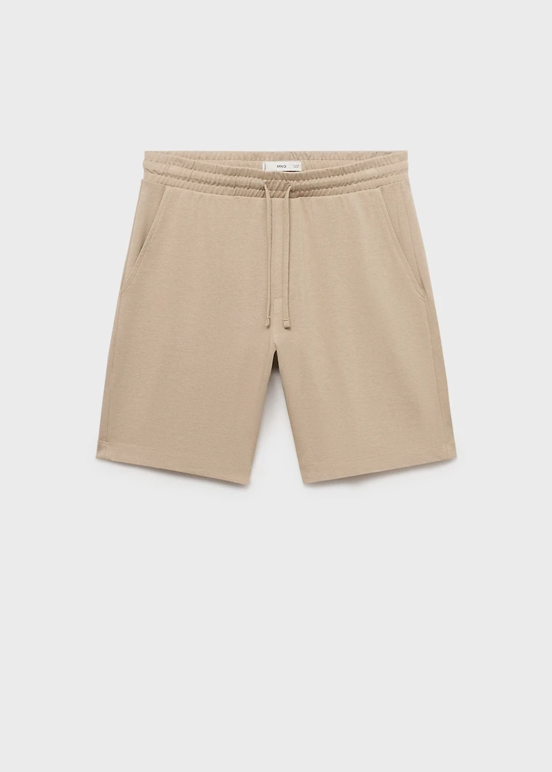 100% cotton bermuda shorts with drawstring