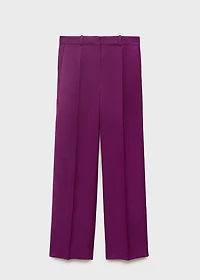 Straight-fit linen-blend suit pants