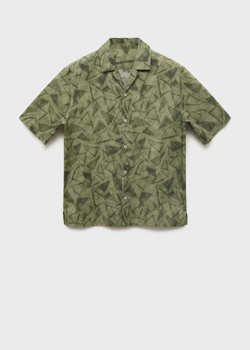 Printed bowling shirt