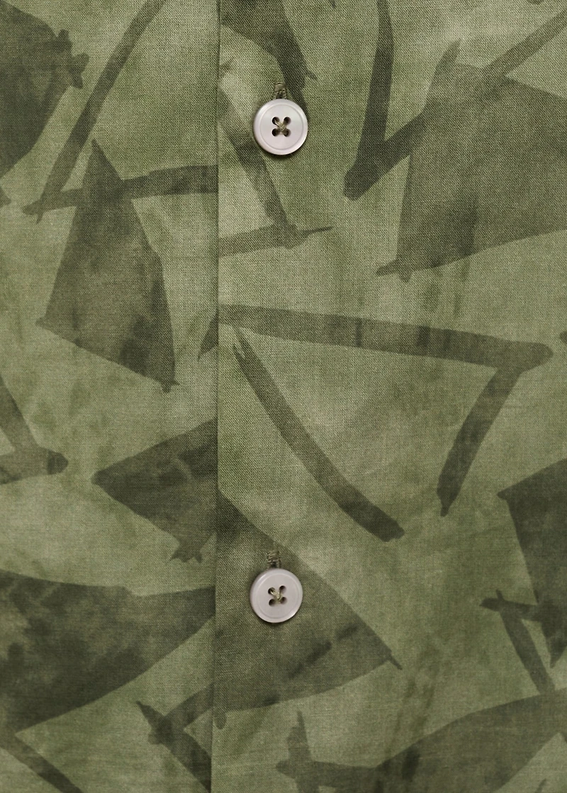 Printed bowling shirt