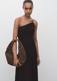Asymmetrical dress with gathered body