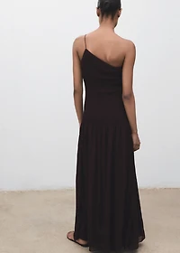 Asymmetrical dress with gathered body