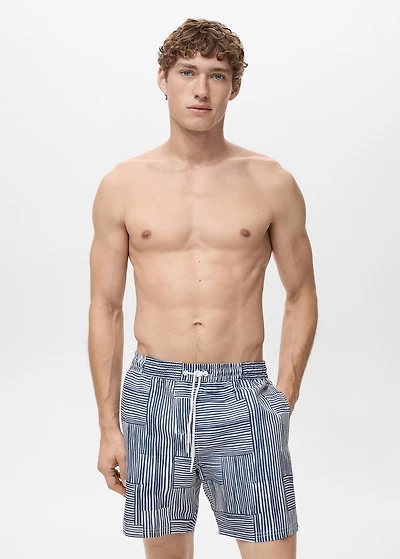 Multi-striped swimsuit