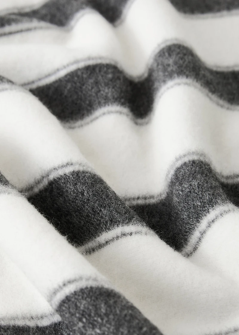 Two-tone striped wool blanket