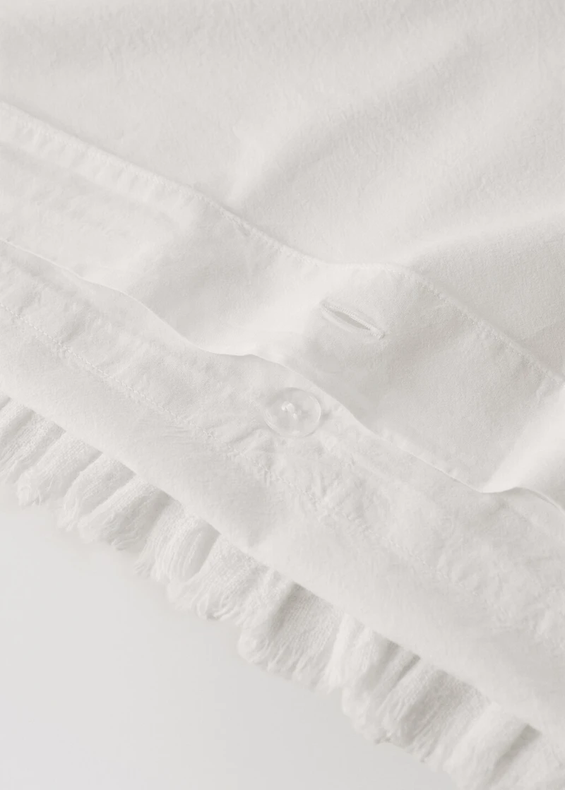 Percale cotton duvet cover with chiffon ruffle for 135 cm bed