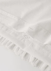 Percale cotton duvet cover with chiffon ruffle for 135 cm bed