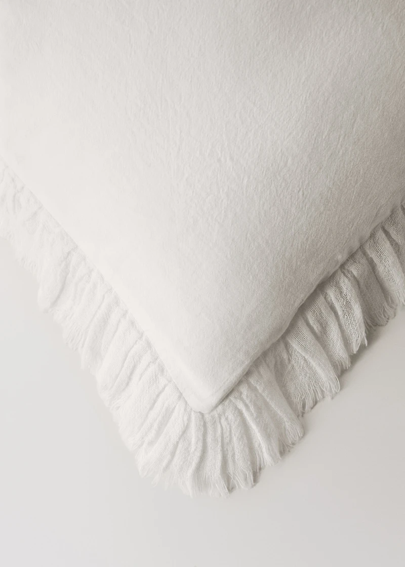 Percale cotton duvet cover with chiffon ruffle for 135 cm bed