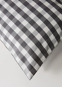 Percale cotton gingham check duvet cover for 150/160 cm bed
