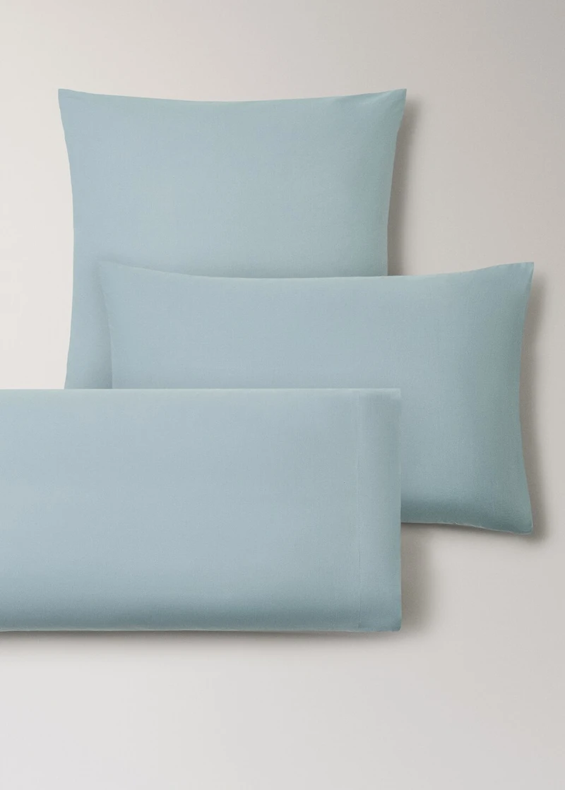Two cotton percale pillowcases 50x75cm