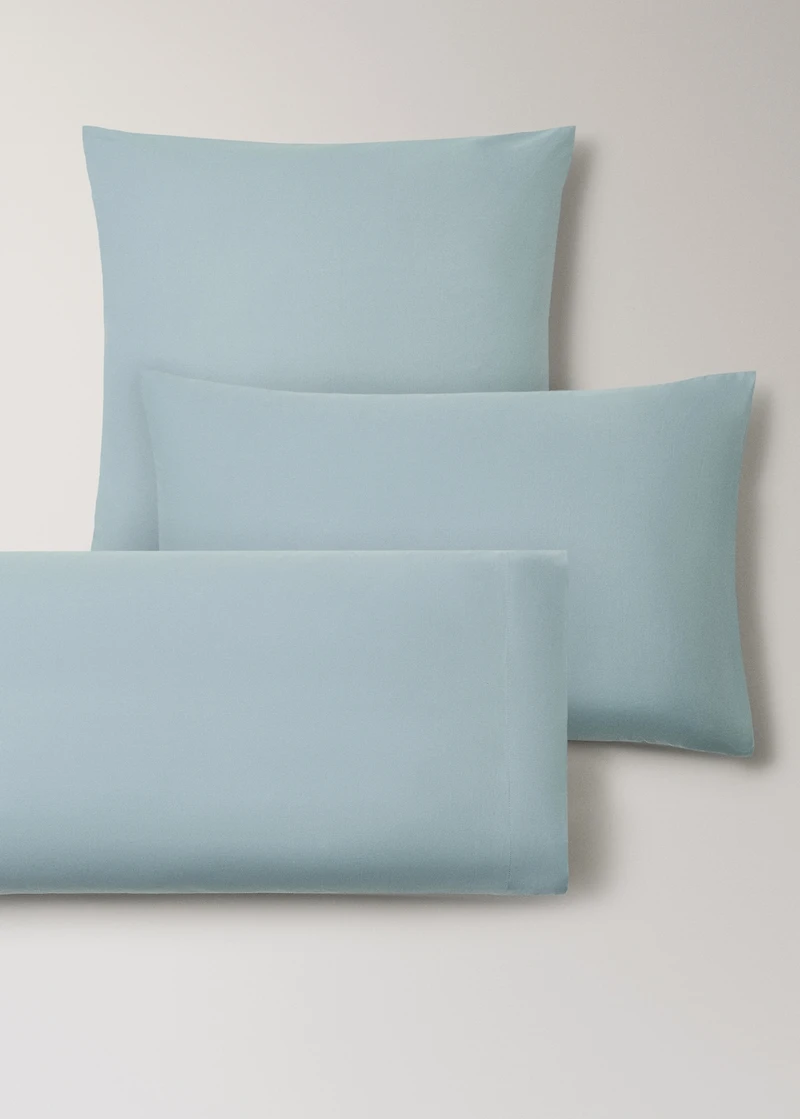 Two cotton percale pillowcases 60x60cm