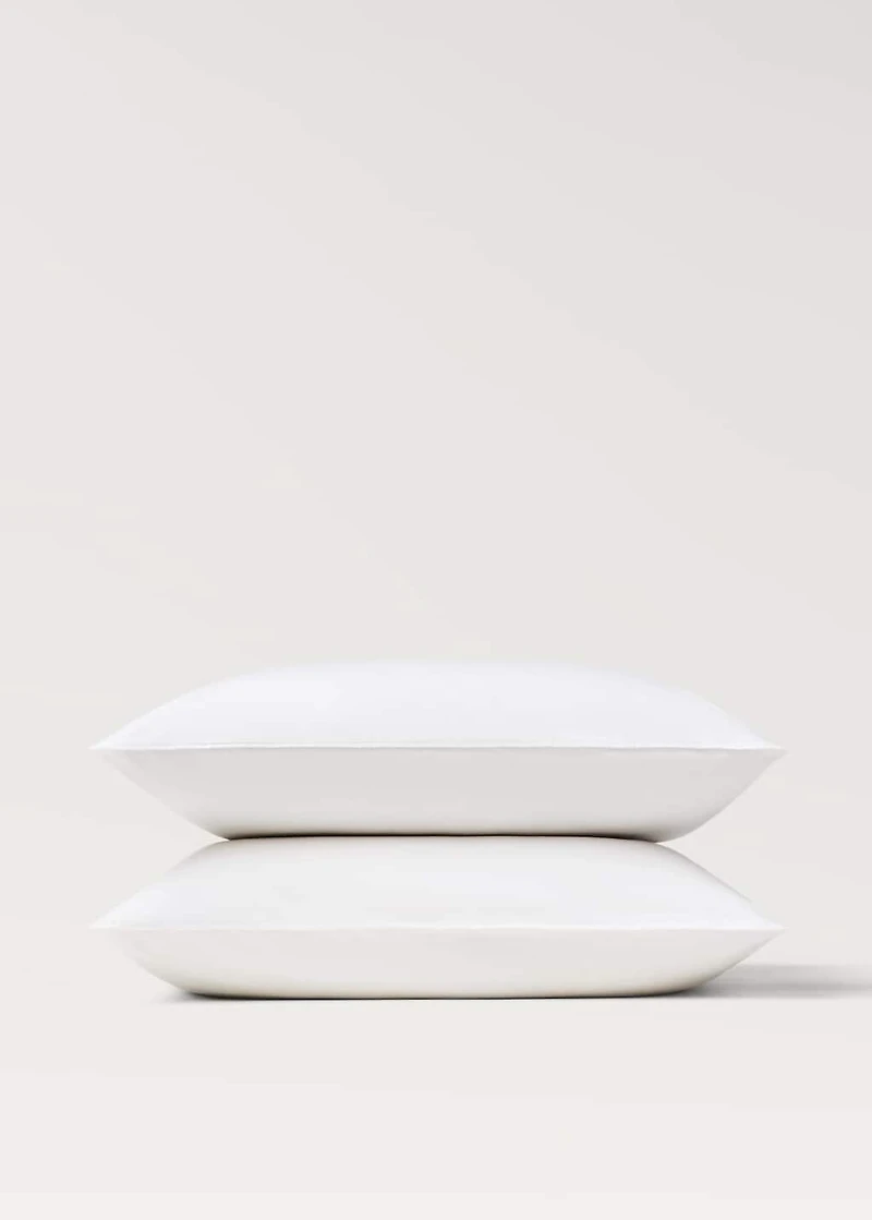 Two 300-thread percale cotton pillowcases 60x60 cm