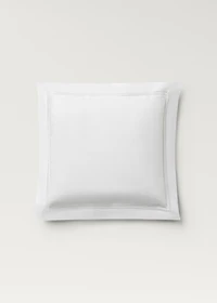 Two cotton percale pillowcases with inset 60x60 cm