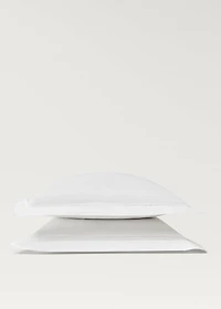 Two cotton percale pillowcases with inset 60x60 cm