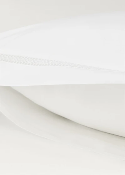 Two cotton percale pillowcases with inset 60x60 cm