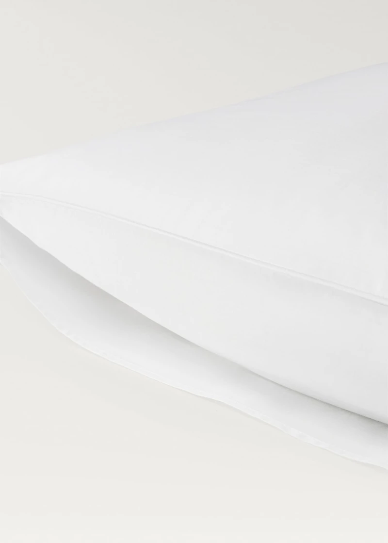 Two 500-thread count cotton percale pillowcases with rounded piping detail 60x60 cm