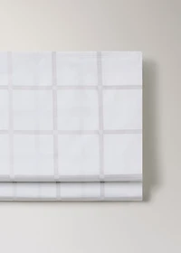 Percale cotton top sheet with a checked print for 150/160 cm bed