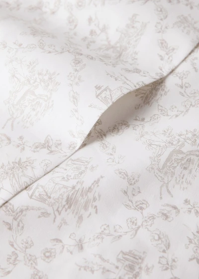 Toile de Jouy percale cotton children's top sheet for 90 cm bed