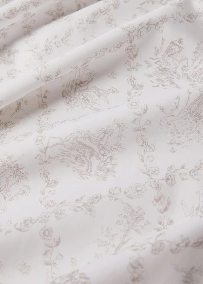 Toile de Jouy percale cotton children's top sheet for 90 cm bed