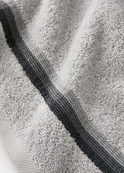Bath towel with striped trim