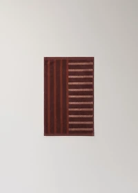 Cotton guest towel with two-tone stripes