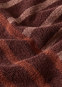 Cotton washbasin towel with two-tone stripes