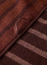 Cotton washbasin towel with two-tone stripes