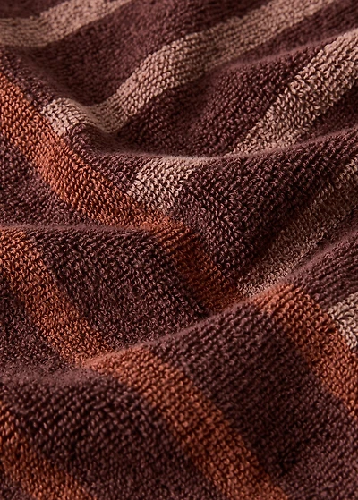 Cotton bath towel with two-tone stripes