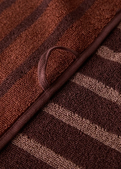 Cotton bath towel with two-tone stripes
