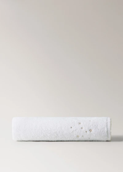 Children's bath towel with embroidered stars