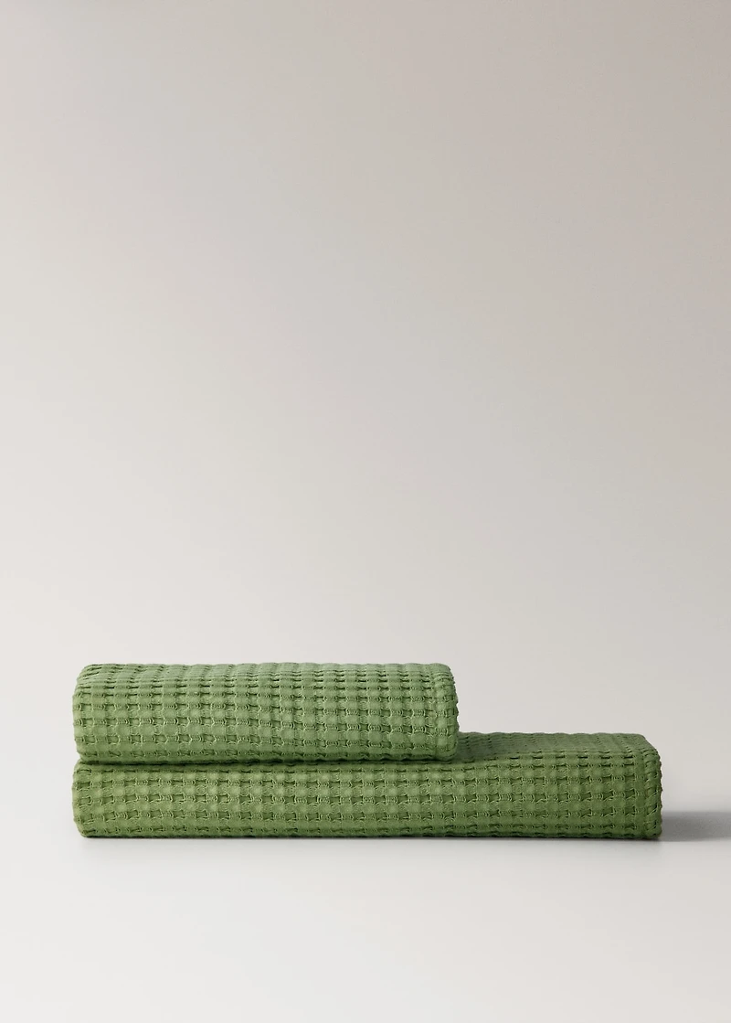 Children's waffle cotton shower towel