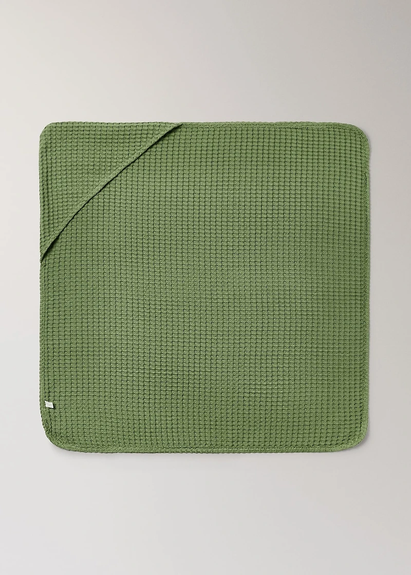 Children's waffle cotton bath cape