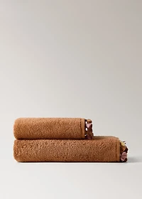 Cotton children's multi-colored hand towel with pompoms