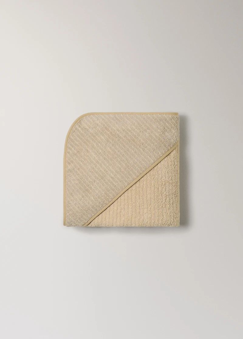 Children's cotton striped bath poncho