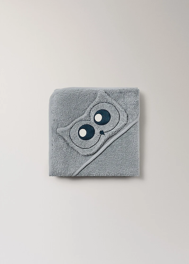 Children's terry bath cape with owl design