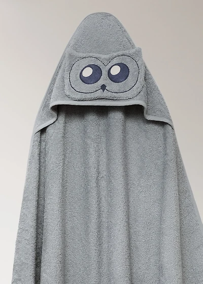 Children's terry bath cape with owl design
