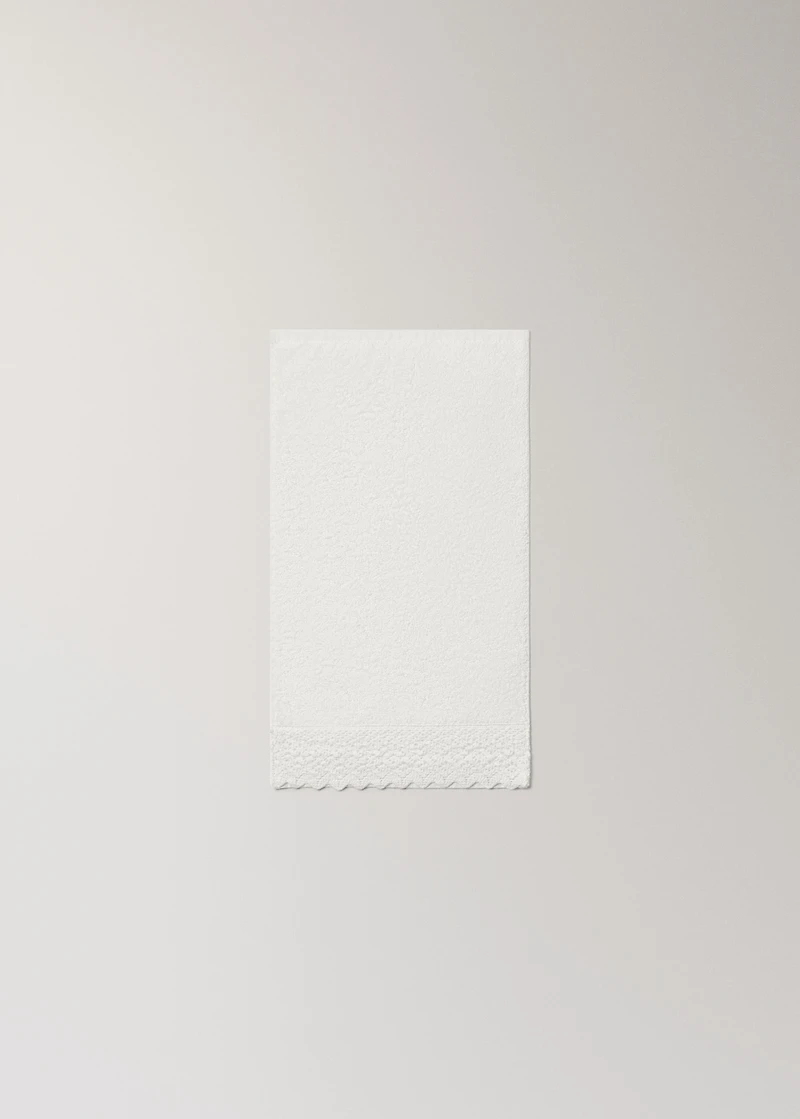 100% cotton guest towel with lace trim