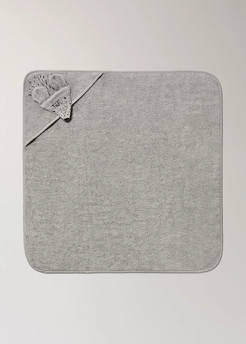 Children's bath cape with mouse hood detail