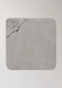 Children's bath cape with mouse hood detail