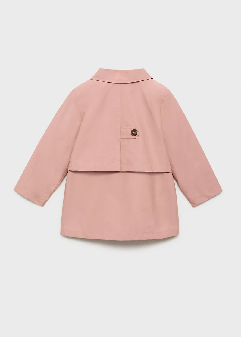 Cotton button-down trench coat