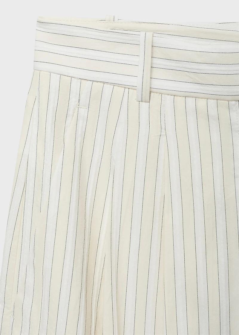 Wide-leg striped pants