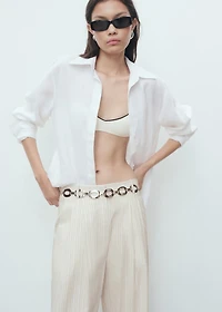 Wide-leg striped pants