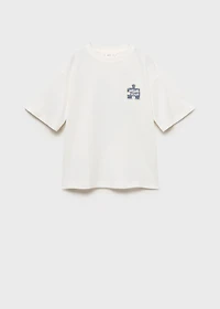 Textured embroidered t-shirt