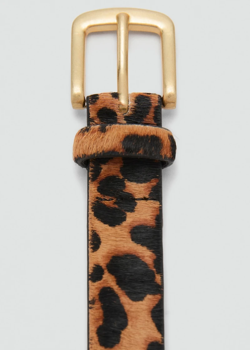 Leopard leather belt
