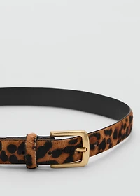 Leopard leather belt